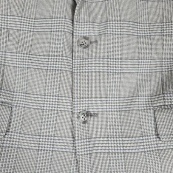 Tommy Hilfiger Mens Blazer 42R Gray Plaid Modern Sport Coat Suit Jacket Stretch - Picture 12 of 13